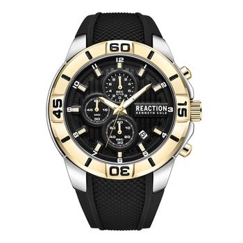 Kenneth Cole | Men's Dress Sport Black Silicon Strap Watch, 48mm商品图片,