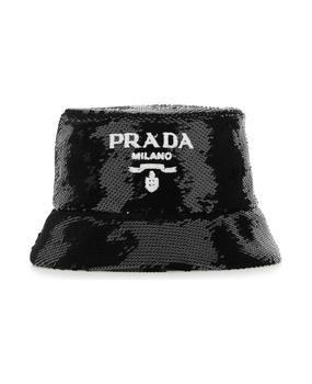 prada帽子, Prada | Sequins Logo Bucket Hat商品图片 