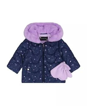 S Rothschild & CO | Baby Girls Foil Wave Quilt Puffer with Mittens,商家Macy's,价格¥224