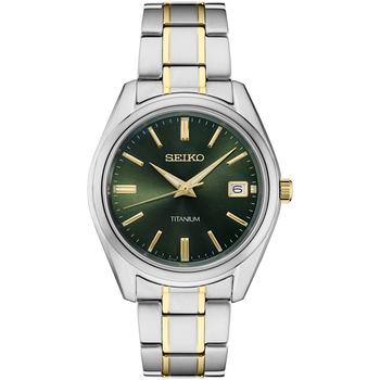 Seiko | Men's Essential Two-Tone Titanium Bracelet Watch 40mm商品图片,