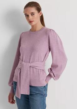 推荐Women's Belted Cotton-Blend Sweater商品