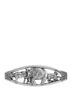 1928 Jewelry | Silver Tone Sculpted Ox, Elephant and Goat Animal Brooch,商家Belk,价格¥354