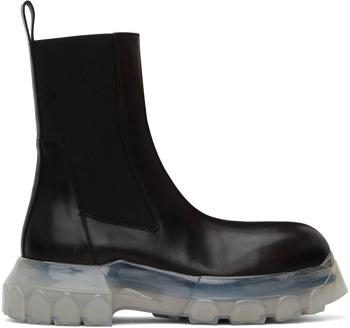 rick owens tractor, Rick Owens | 黑色 Beatle Bozo Tractor 踝靴商品图片 