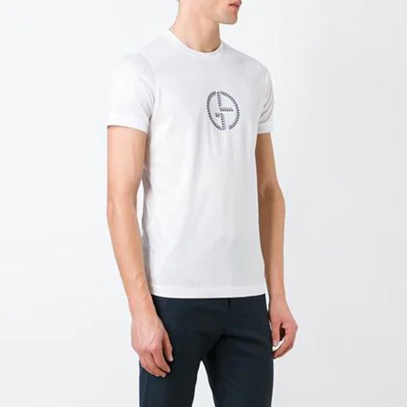 Giorgio Armani | Giorgio Armani 乔治·阿玛尼 男士白色双G图案短袖T恤 3XST57-SJHDZ-0100商品图片,5.7折, 独家减免邮费