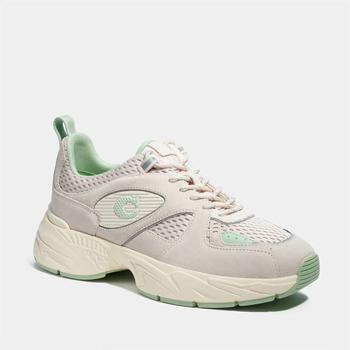 coach鞋男鞋, Coach | Coach Men's Mixed Tech Running Style Trainers - Chalk商品图片 5折
