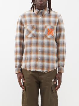 amiri衬衫, AMIRI | Logo-print check cotton shirt商品图片 