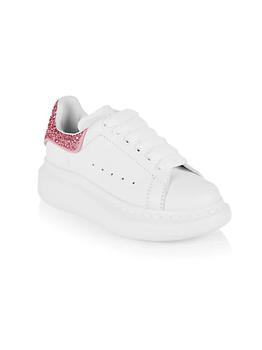 product Little Girl's & Girl's Glitter Leather Oversize Sneakers image