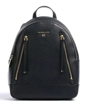 推荐Ladies Brooklyn Medium Pebbled Leather Backpack - Black商品