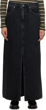 AGOLDE | Black Leif Denim Maxi Skirt 7.4折