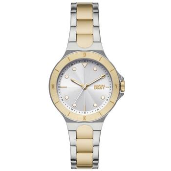 DKNY | Women's Chambers Three Hand 2-Tone Stainless Steel Watch 34mm商品图片,