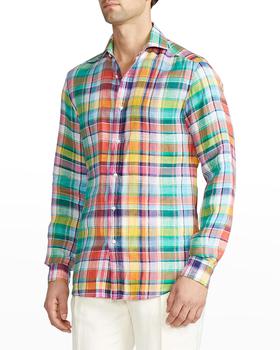 ralph lauren sport, Ralph Lauren | Men's Aston Plaid Linen Sport Shirt商品图片 