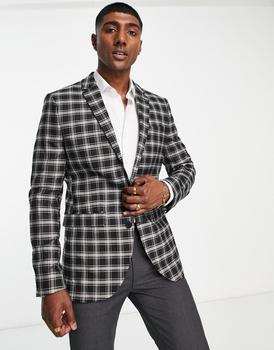 product Topman suit jacket in grey check image
