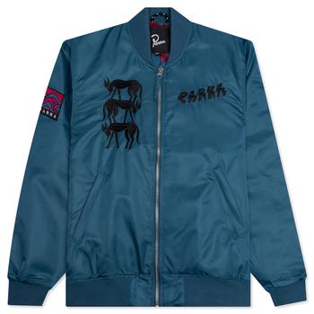 商品By Parra | By Parra Stacked Pets Varsity Jacket - Teal,商家Feature,价格¥2040图片