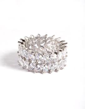 商品Lovisa | Diamond Simulants Rhodium Marquise Statement Ring,商家Premium Outlets,价格¥161图片