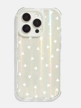 Skinnydip London | White Ditsy Hearts Holo Shock iPhone Case,商家Skinnydip,价格¥273