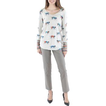 推荐Nic + Zoe Womens Heathered V Neck Pullover Sweater商品