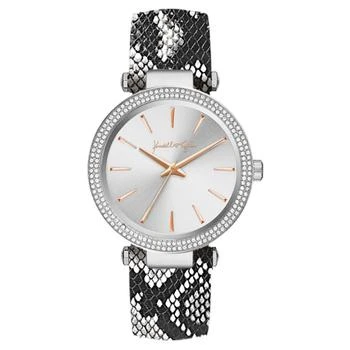 KENDALL & KYLIE | Women's Black and White Snakeskin Stainless Steel Strap Analog Watch 