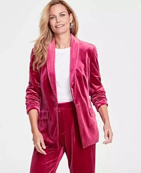 INC International | 女款天鹅绒西装 Women's Velvet Blazer, Created for Macy's,商家Macy's,价格¥354