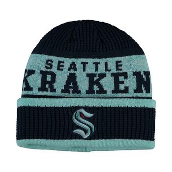 推荐Youth Seattle Kraken Puck Pattern Cuffed Knit Hat商品