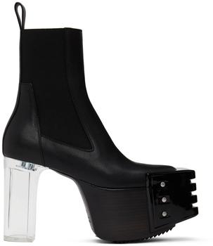 Rick Owens价格, Rick Owens | Black Grilled Platform Boots商品图片 额外8.5折, 额外八五折