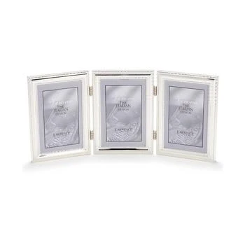 Lawrence Frames | Hinged Triple Metal Picture Frame Silver-Plate with Delicate Beading - 5" x 7",商家Macy's,价格¥532