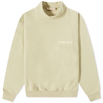 女装essentials棉服, Essentials | Fear of God ESSENTIALS Logo Mock Neck Sweat - Wheat商品图片 