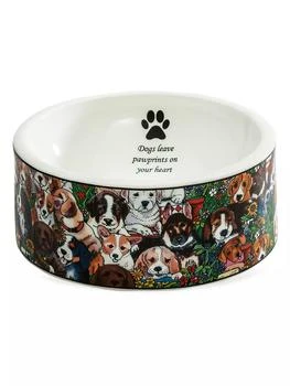 Halcyon Days | Dogs Leave Paw Prints Pet Bowl,商家Saks Fifth Avenue,价格¥713