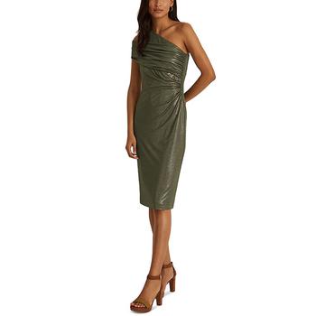 女装拉夫劳伦连衣裙, Ralph Lauren | Foil-Print Jersey One-Shoulder Cocktail Dress商品图片 