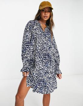 VERO MODA怎么样, VERO MODA | Vero Moda long sleeve midi shirt dress in birch print商品图片 
