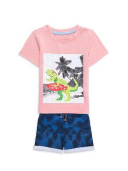 Andy & Evan | Baby Boy's Surfing Graphic Tee & Ombre Shorts Set商品图片,2.8折