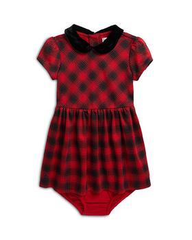 商品Ralph Lauren | Girls' Buffalo Check Ponte Dress & Bloomers Set - Baby,商家Bloomingdale's,价格¥490图片