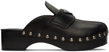 推荐Black Leather Studded Clogs商品