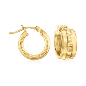 商品Canaria Italian 10kt Yellow Gold Huggie Hoop Earrings图片