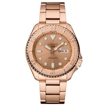 精工机械表怎么样, Seiko | 5 Sports 24-Jewel Rose Gold-Tone Watch商品图片 