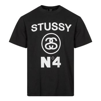 女装stussy短袖, STUSSY | Stussy No.4 Pigment Dyed T-Shirt - Black商品图片 
