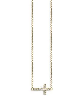 Sydney Evan | 14K Yellow Gold Diamond Cross Pendant Necklace, 18",商家Bloomingdale's,价格¥4464