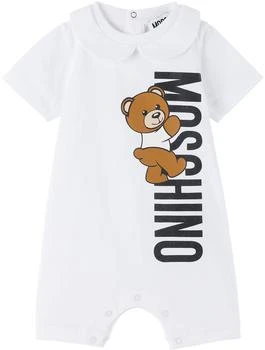 Moschino | Baby White Peter Pan Collar Romper,商家Ssense US,价格¥885
