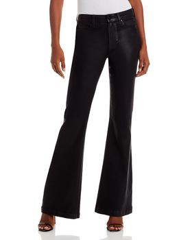 Paige, Paige | Genevieve High Rise Flare Jeans in Black Coated商品图片 