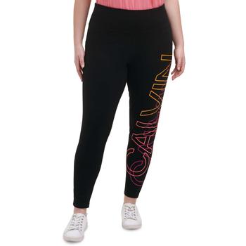 Calvin Klein | Calvin Klein Womens Plus   Logo Knit Leggings商品图片,2.8折×额外9折, 额外九折