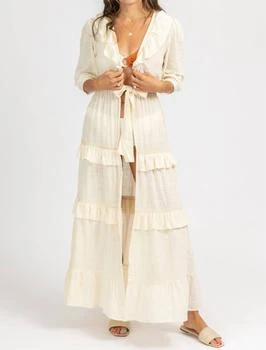 MABLE | Gauze Ruffle Duster Coverup In Neutral,商家Premium Outlets,价格¥362
