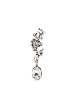 推荐ALEXANDER MCQUEEN Multi Circle Right Earring With Crystal Charm in Antique Silver商品