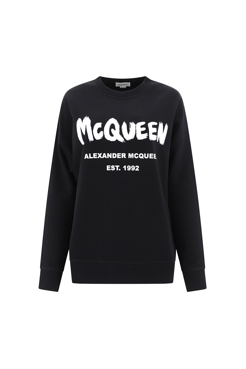 Alexander McQueen | ALEXANDER MCQUEEN 亚历山大·麦昆 女士黑色卫衣/帽衫 659975-QZADI-0520商品图片,独家减免邮费