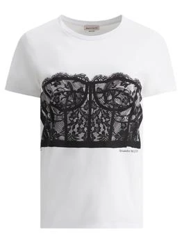 Alexander McQueen | Alexander McQueen Lace Corset Printed T-Shirt 6.3折起