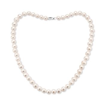 商品Effy | EFFY® White Cultured Freshwater Pearl (7 mm) 18" Statement Necklace (Also in Gray, Pink, & Multicolor Cultured Freshwater Pearl),商家Macy's,价格¥1537图片