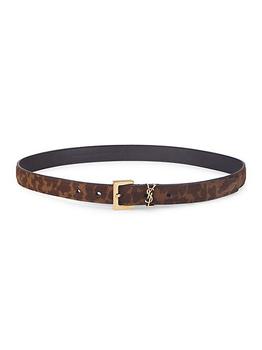 ysl皮带, Yves Saint Laurent | Monogram Leopard-Print Suede Belt商品图片 