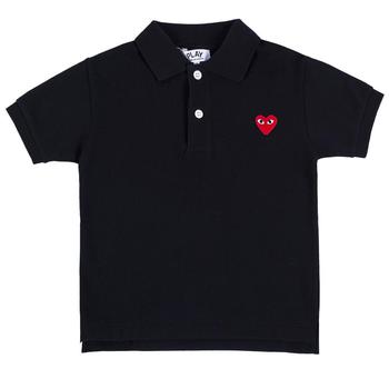 product Comme Des Garcons Kids Short Sleeve Embroidered Heart Polo Shirt image