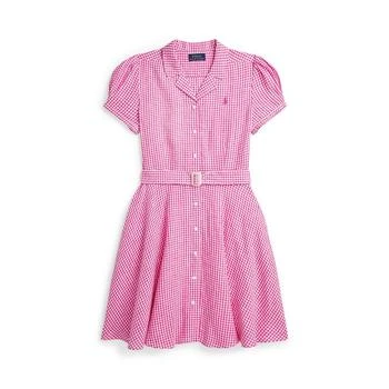 Ralph Lauren | Big Girls Belted Gingham Linen Dress,商家Macy's,价格¥368