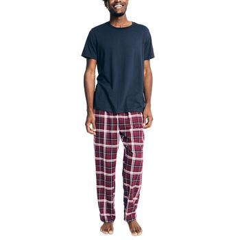商品Nautica | Nauitica Men's 2-Pc. Classic-Fit Solid T-Shirt & Plaid Flannel Pajama Pants Set,商家Macy's,价格¥611图片