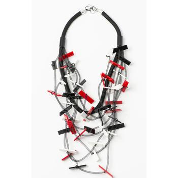 推荐Christina Brampti Long Cord Necklace with Net and Coloured Perspex Bars商品