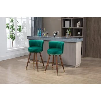 Simplie Fun | Counter Height Bar Stools Set of 2 for Kitchen Counter Solid Wood Legs,商家Premium Outlets,价格¥2059